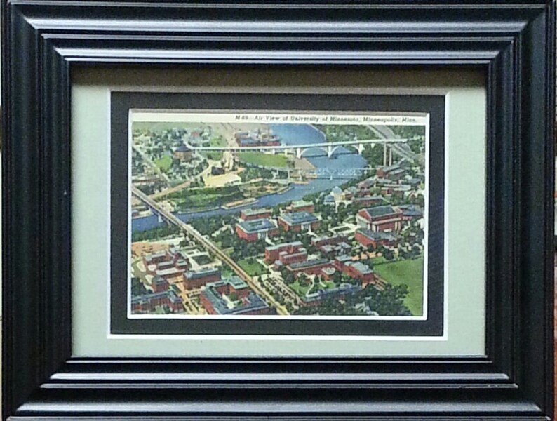 Minnesota Golden Gophers Framed Vintage Postcard