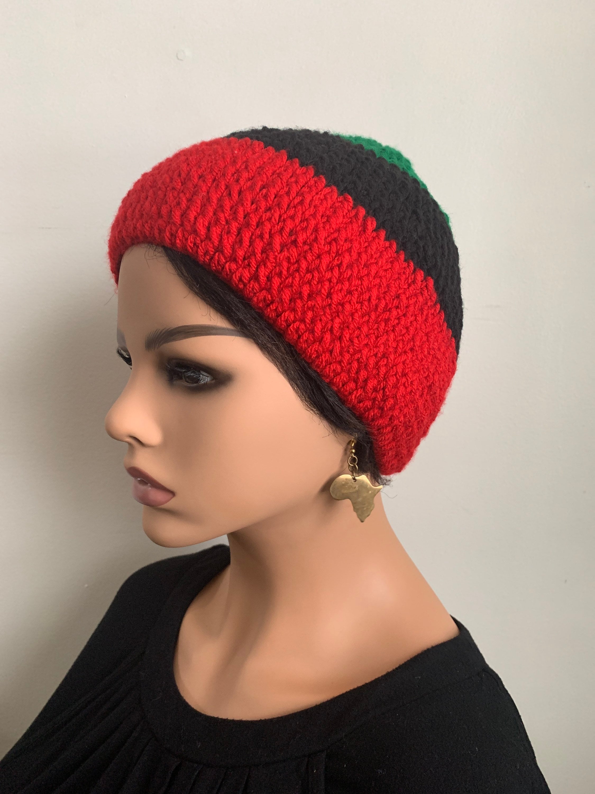 Pan African Flag/colored Hats/beanies/unisex/ Crochet/ Kenya Etsy