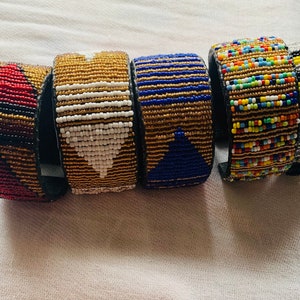 Beaded African arm bracelets- thick