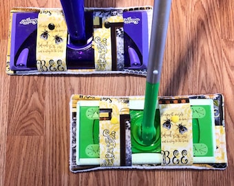 Bee Fabric Washable Mop Pads: Reusable Sweeper Cover