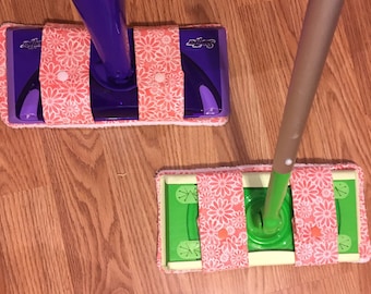 Coral Daisy Washable Mop Pads: Reusable Sweeper Cover