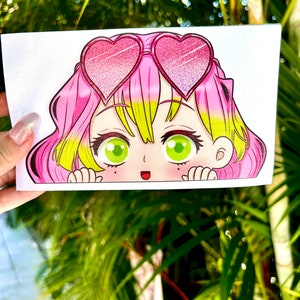 Demon Killer Peeker Sticker, Mitsuri Glasses, UV Sticker! | Vinyl Car Decal
