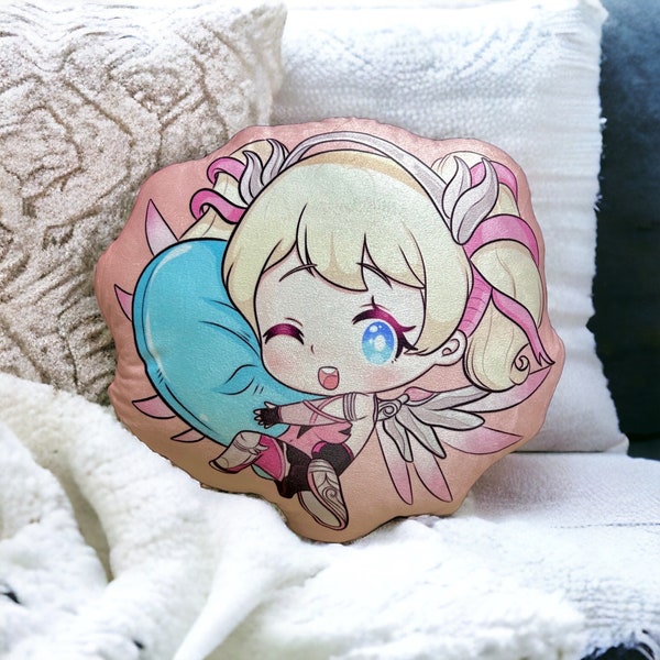 OV Mercy | 25mm | Squishy sofa pillow, Quirky furnishing, Novelty present, Anime drawing, Chibi art, Cartoon illustration, Trendy