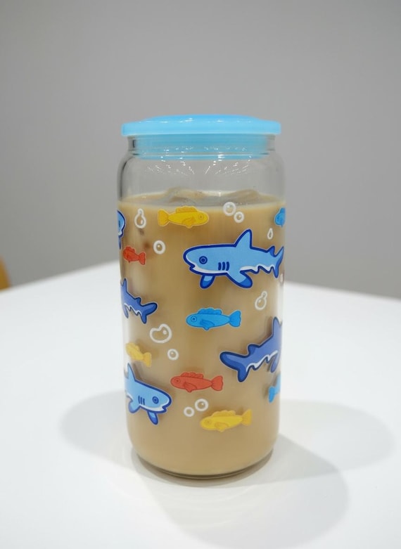 Gummy Shark 16oz Glass Tumbler | Aquarium Glass Cup