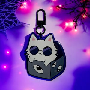 cute sorcerers keychain | gojo geto cat prison realm charm