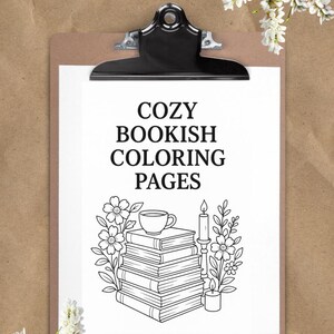 Cozy Bookish Coloring Pages Bundle | Printable Coloring Book for Adults and Kids | Cottagecore Reading Nook, Book Lover Gift | Instant Downl