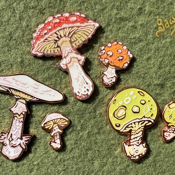 Fliegenpilz, zerstörender Engel, Todeskappe [Emaille Pins]