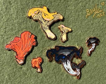 Chanterelle, Lobster, Black Trumpet [Enamel Pins]