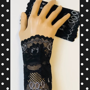 Black Lace Tattoo cover up,  Black lace Wrist Cuffs,  Boho Accessories, Tattoo cover up, Boho wristband, wide arm band covers, Tattoo Cover