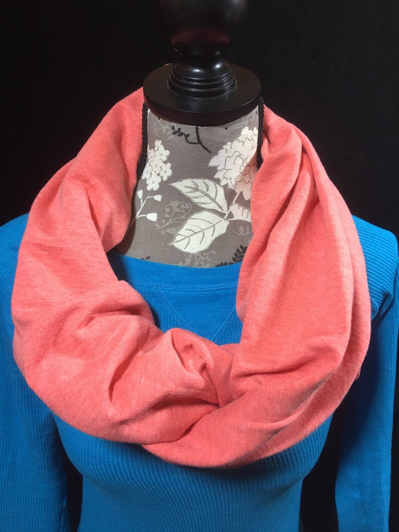 Coral Jersey Scarf Coral Scarf Gift for Her Scarves for - Etsy