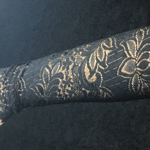 Couverture de tatouage noire, Manchette en dentelle noire, Manchette de poignet, Manche de tatouage noire, Housse de tatouage vers le haut, Manche de bras noire, Housses de bras, Poignets en dentelle, Housses de tatouage