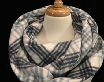 Green and Blue Plaid Scarf, Gift for Her, Scarves for Women, Infinity Scarves,Knit Scarf, Plaid Scarf, Warm Scarf, Christmas Gift