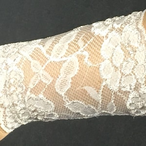 White Lace Wrist Cuffs,  White Tattoo Cover up,  Tattoo cover up, Tattoo Sleeve, Wedding Lace, arm band,