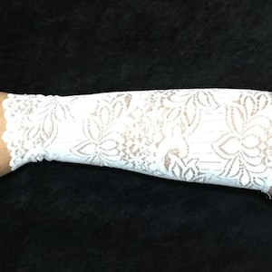 White Tattoo Cover, White Lace Cuff, Wrist Cuff, Black Tattoo Sleeve,Tattoo Cover up, Black Arm Sleeve,Arm Covers, Lace Cuffs, Tattoo Covers