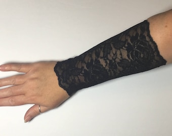 Black Tattoo Cover, Black Lace Cuff, Wrist Cuff, Black Tattoo Sleeve, Tattoo Cover Up, Boho Cuffs, Arm Covers, Lace Cuffs, Tattoo Covers