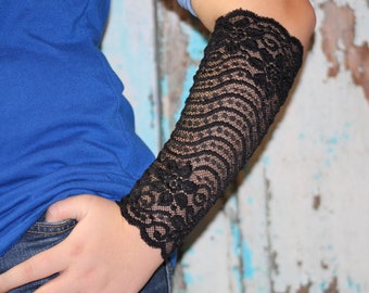 Black Tattoo Cover, Black Lace Cuff, Wrist Cuff, Black Tattoo Sleeve, Tattoo Cover Up, Boho Cuffs, Arm Covers, Lace Cuffs, Tattoo Covers