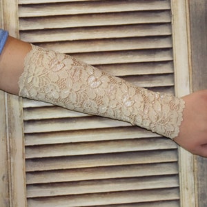 Nude Tattoo Cover Up, Nude Arm Sleeve, Nude Lace Cuff, Wrist Cuff, Boho