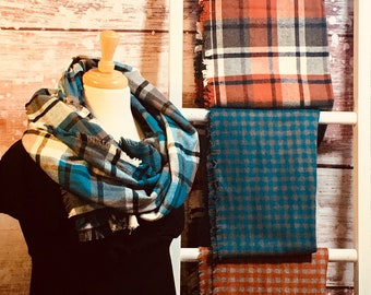 Plaid Scarf, Winter Scarf, Gift for her, Scarf, Flannel Scarf, Warm Scarf, Scarf, Plaid Scarf,  plaid Scarf