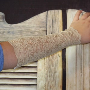 Nude Tattoo Cover Up, Nude Arm Sleeve, Nude Lace Cuff, Wrist Cuff, Boho