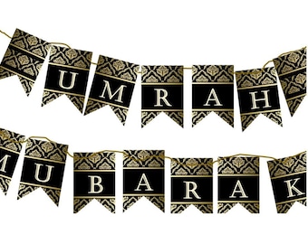 Umrah Mubaraka Banner Royal Diy Decoration Islam Eid Decor Paper Banner Umrah Mubaraka Banner Royal Diy Decoration Islam Eid Decor Paper Banner