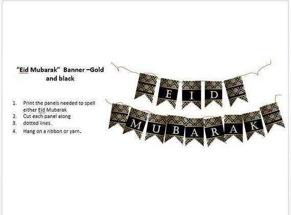 Eid Mubarak Banner Royal Diy Decoration Best Selling Etsy