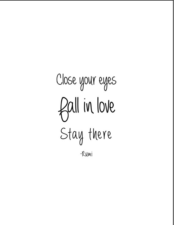 Rumi quote print diy wall art black and white life love Etsy