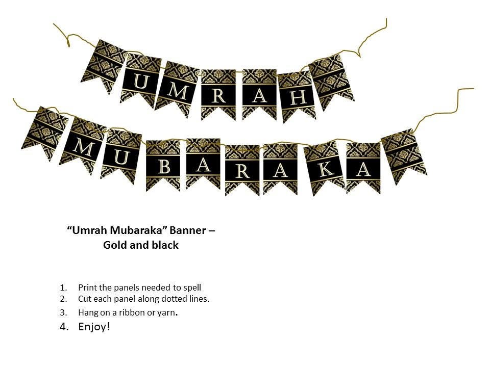 Umrah & Hajj Mubarak Card Banner Collection Wall Hanging Bunting Banner For  Decoration, Islamic Festive Garland Cursive Style Banners For Decoration,  Party Supply Decor, Decorate Your Home, Garden, Umra & Hajj Banner