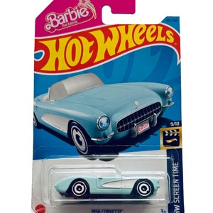 1956 Corvette, blue  from Barbie The Movie . HW Screen Time