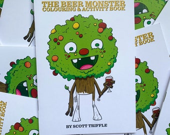 The Beer Monster Colouring & Activity Book A5 Size - Option to add a custom sketch!