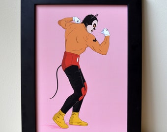 Luchador Wrestler Mickey Mouse Disney Print A4 or A5 size