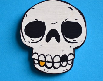 Skull wooden pin