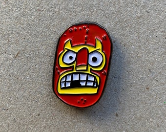 Luchador wrestler enamel pin