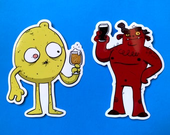 Conjunto de pegatinas de vinilo Beer Monster - 2 diseños para elegir. ¡Compra ambos para ahorrar! Sour & Stout