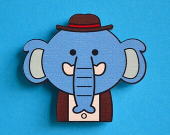 Elephant wooden pin