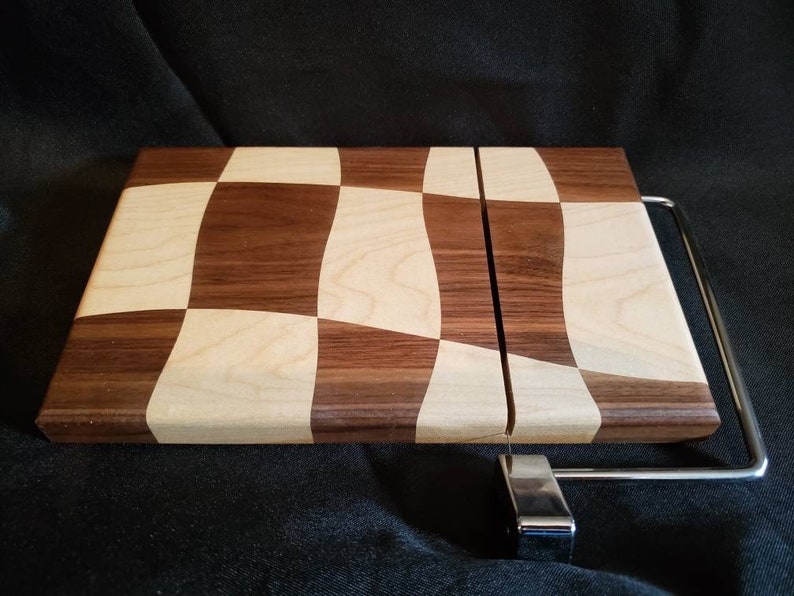 Drunken Checkerboard Cutting Board Combination Set Cheese Etsy