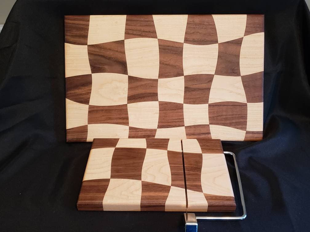 Chessboard Style Wooden Cutting Board & Cheese Board – Sew and Saw