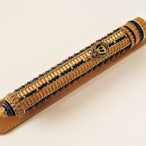 Estuche de Mezuzah artesanal, regalo de boda, Mezuzah original, fiesta de inauguración de la casa, Judaica, regalo de cumpleaños, marquetería de cartón corrugado