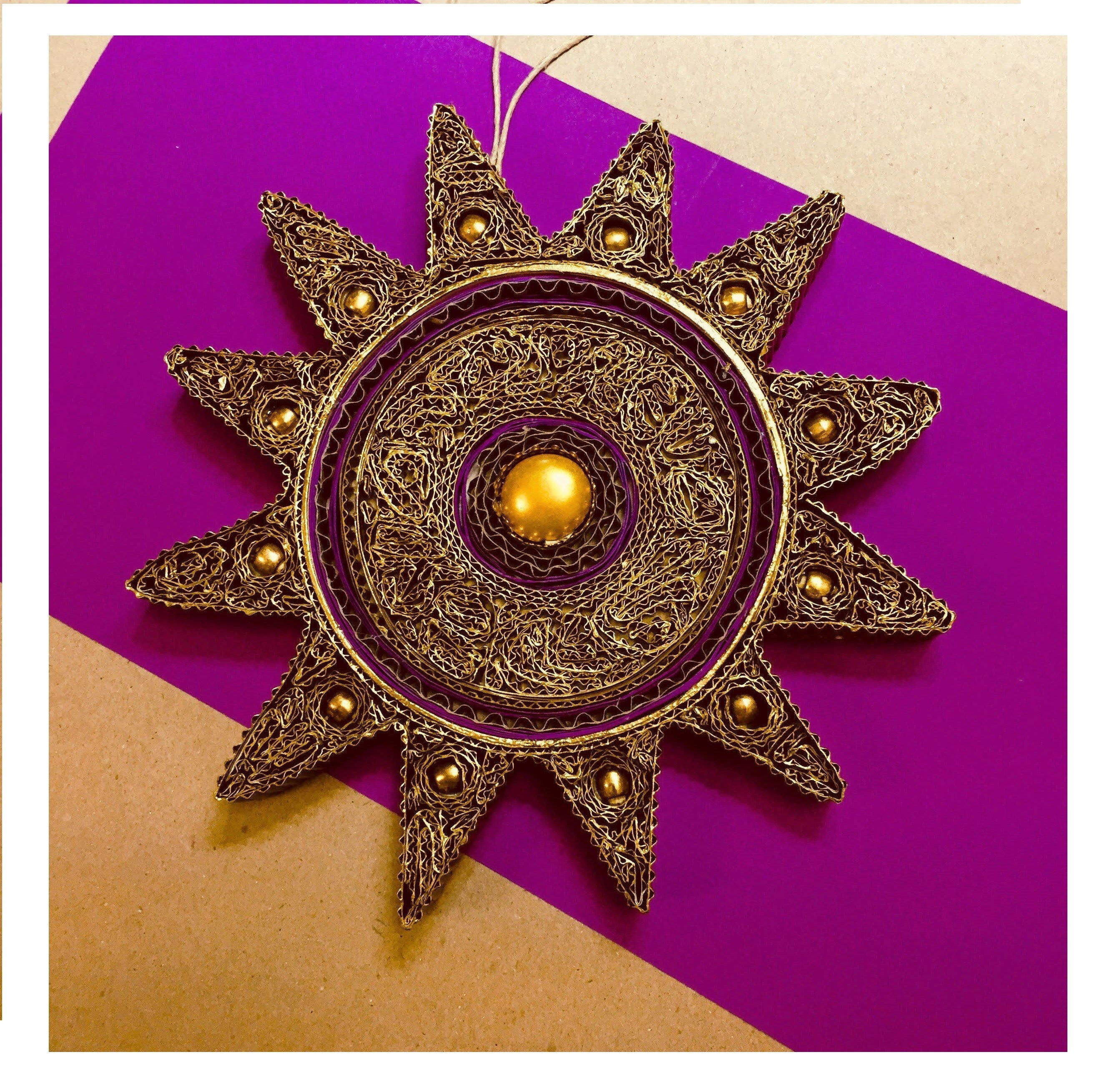 Golden Star Ornament Decorative Star Hanging Decoration Etsy UK