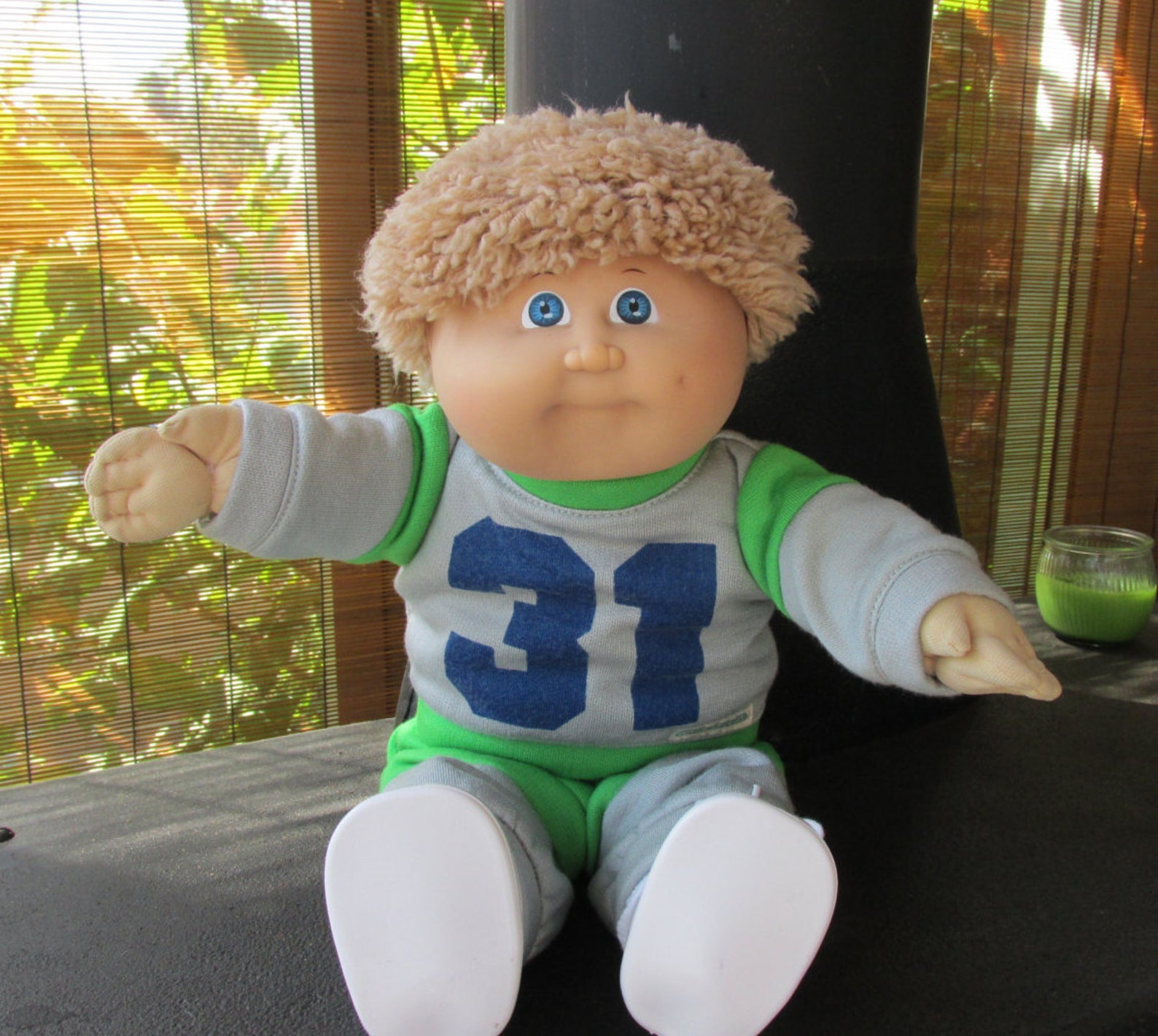 Cabbage Patch Kid Boy Tan Fuzzy Blue Eyes Coleco 1983 Dimple Etsy