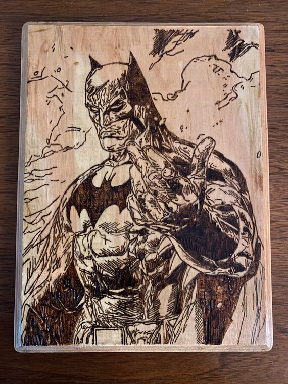 Batman DC Super Hero Comic Book Film Wood Burning Pyrography | Etsy