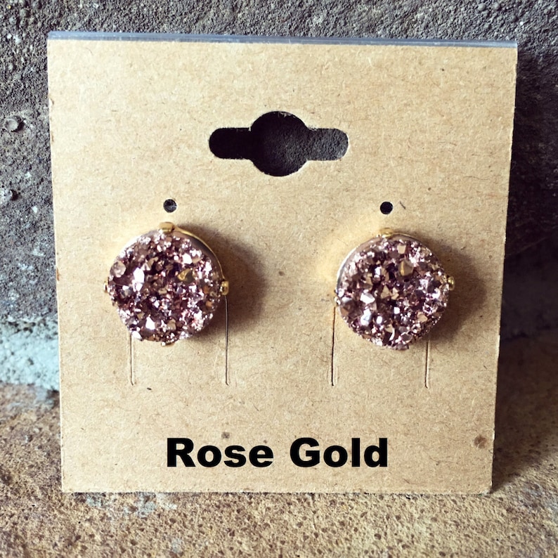 DRUZY STUDS 12mm Druzy stud earrings come in a variety of Etsy