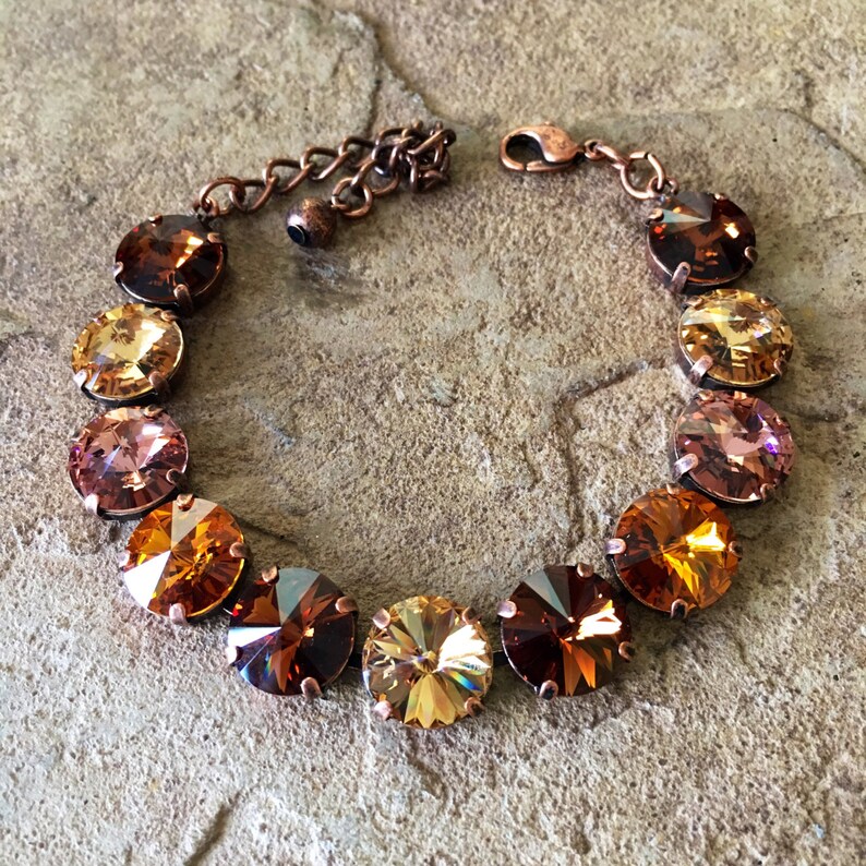AUTUMN BRONZE Swarovski Crystal 12mm Jewelry Set in Copper Etsy