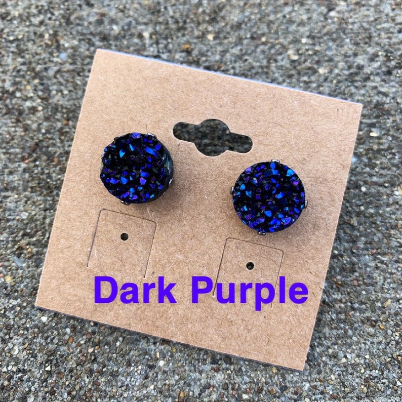 DRUZY STUDS 12mm Druzy stud earrings come in a variety of Etsy