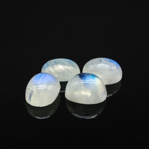 Rainbow moonstone cabochons 9 x 7mm x4 image 2