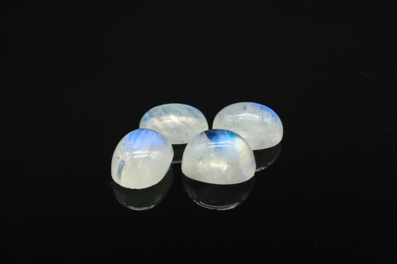 Rainbow moonstone cabochons 9 x 7mm x4 image 2