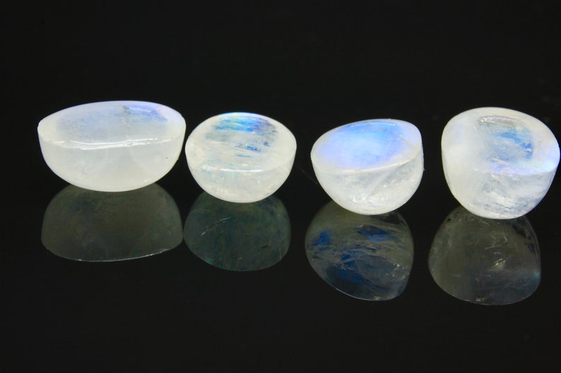 Rainbow moonstone cabochons 9 x 7mm x4 image 4