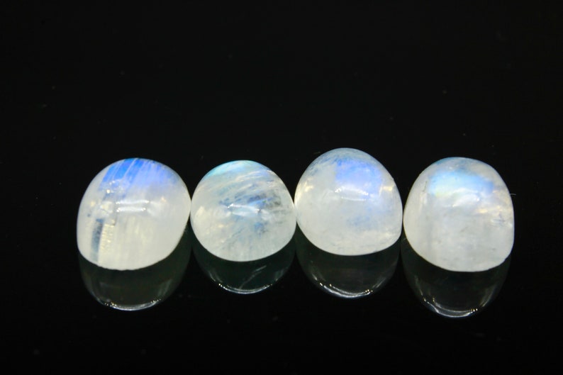 Rainbow moonstone cabochons 9 x 7mm x4 image 3