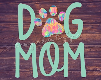 Dog Mom decal, Car Decal, Decals, Yeti Decal, RTIC Decal, Monogram Decals, Dog Decals, Animal Decals, Monograms, Paw Print Decal, Sticker