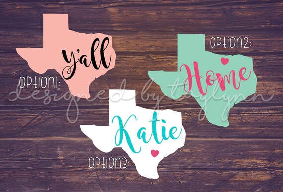 Texas Decal Texas home decal Decals Monogram Decals Texas | Etsy