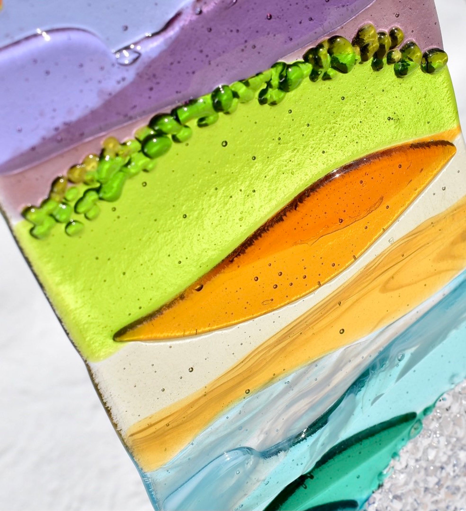 Fused Glass Seascape Panel Etsy